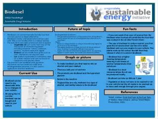 Biodiesel Mikkel VandeBergh Sustainable Energy Initiative