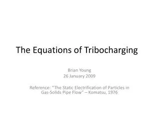 The Equations of Tribocharging