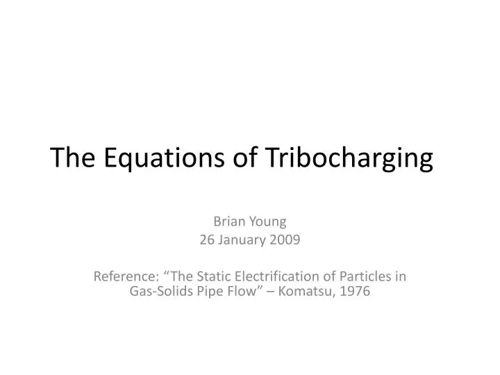 the equations of tribocharging