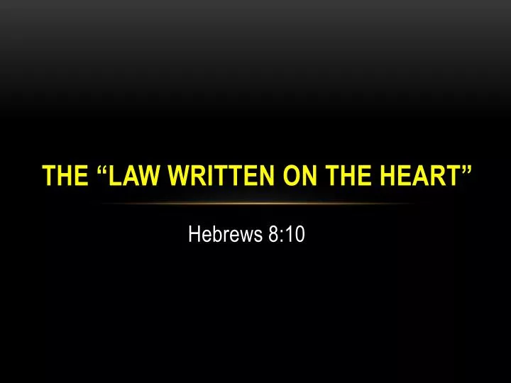 the law written on the heart