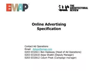 Online Advertising Specification
