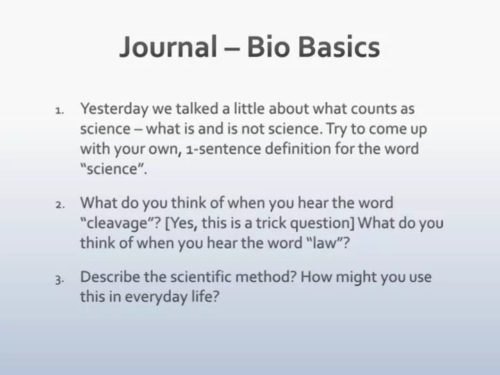 journal bio basics