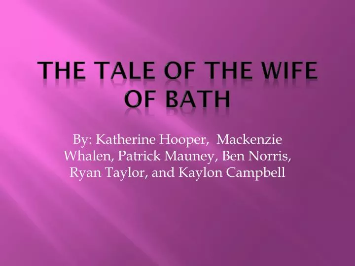 the tale of the wife of bath