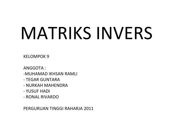 matriks invers