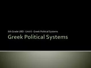 Greek Political Systems