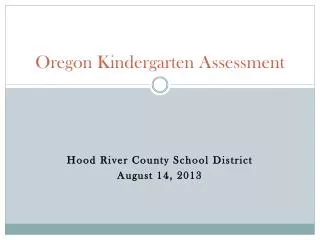 Oregon Kindergarten Assessment