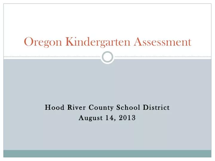 oregon kindergarten assessment