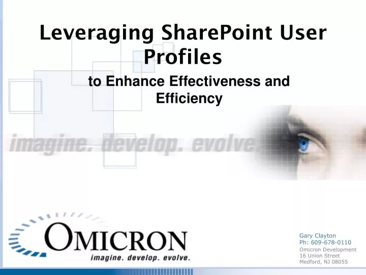 leveraging sharepoint user profiles