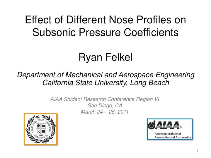 effect of different nose profiles on subsonic pressure coefficients