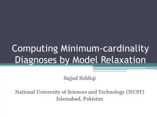 Computing Minimum-cardinality Diagnoses by Model Relaxation