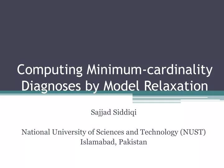 computing minimum cardinality diagnoses by model relaxation