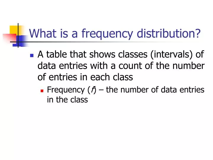 what is a frequency distribution
