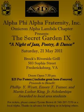 Alpha Phi Alpha Fraternity, Inc. Omicron Alpha Lambda Chapter