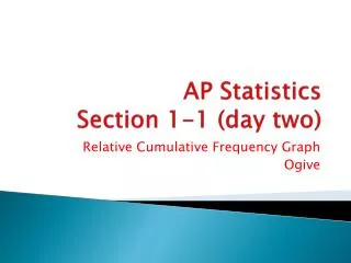 AP Statistics Section 1-1 (day two)