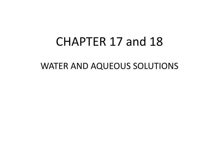 chapter 17 and 18