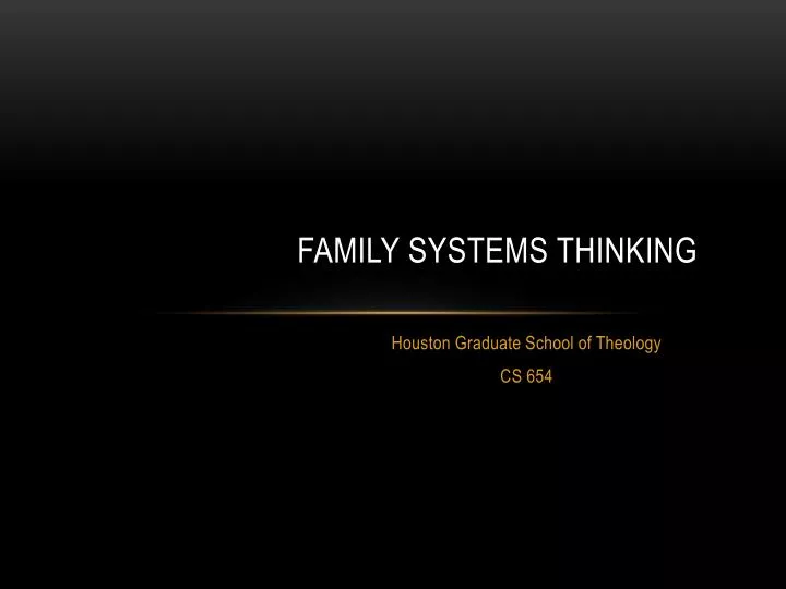 family systems thinking