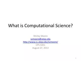 What is Computational Science?