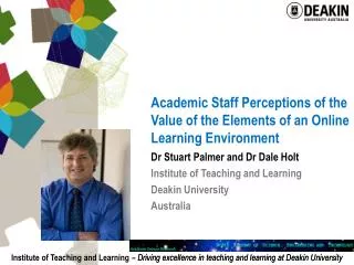 Academic Staff Perceptions of the Value of the Elements of an Online Learning Environment
