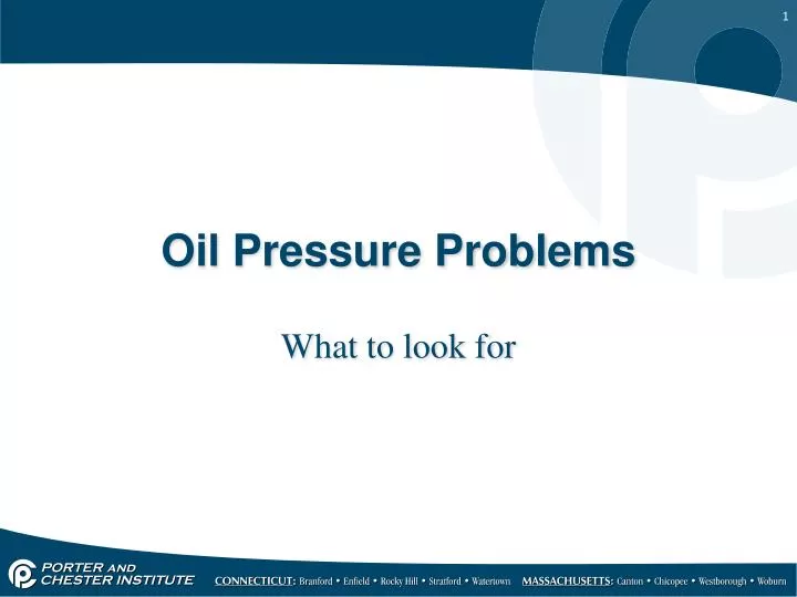 oil pressure problems