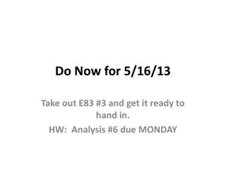 Do Now for 5/16/13