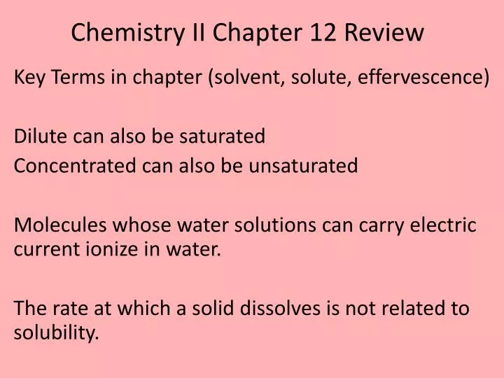 chemistry ii chapter 12 review