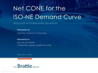 Net CONE for the ISO-NE Demand Curve