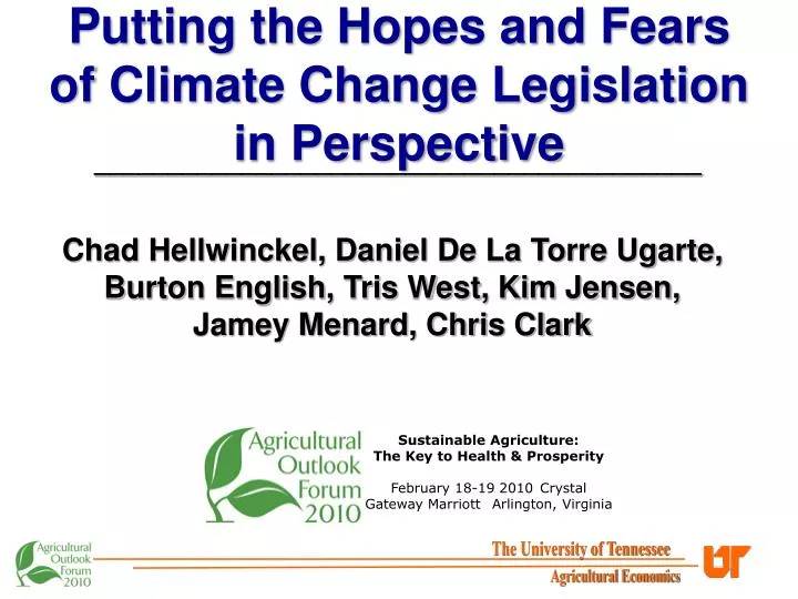 putting the hopes and fears of climate change legislation in perspective