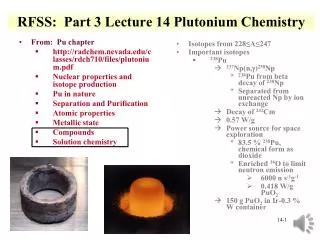 RFSS: Part 3 Lecture 14 Plutonium Chemistry