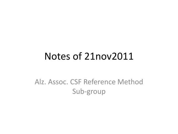 notes of 21nov2011