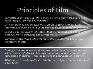 Principles of Film