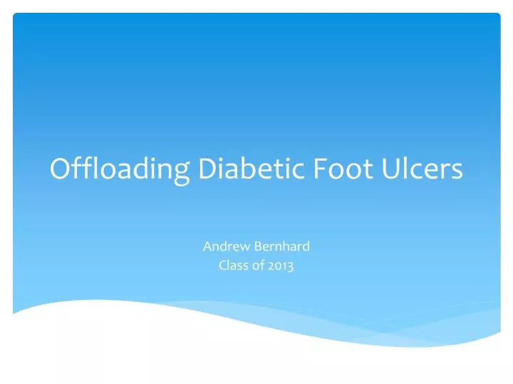 offloading diabetic foot ulcers
