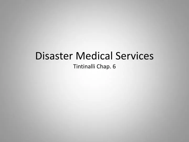 disaster medical services tintinalli chap 6