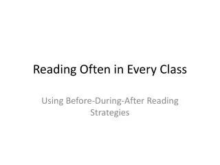 Reading Often in Every Class