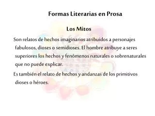 formas literarias en prosa