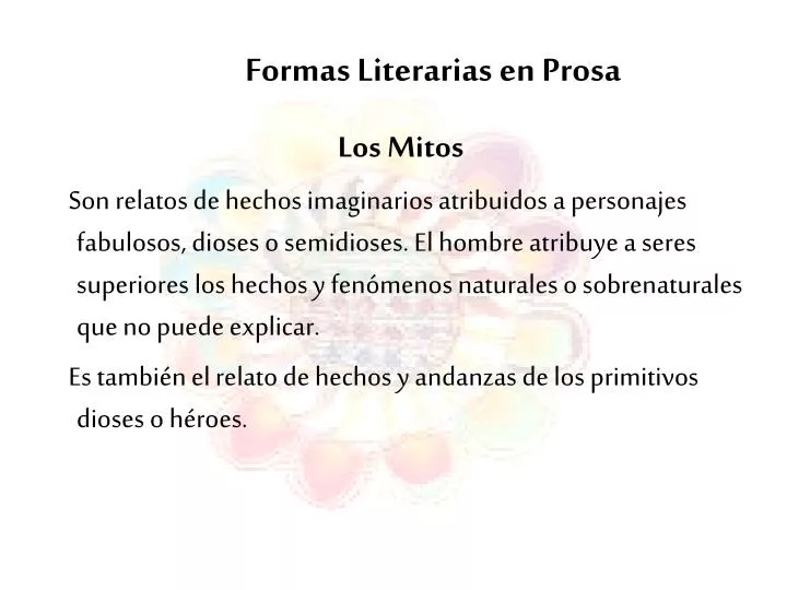 formas literarias en prosa