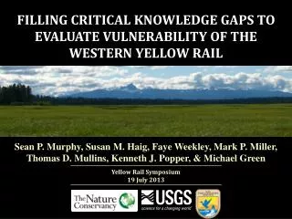 FILLING CRITICAL KNOWLEDGE GAPS TO EVALUATE VULNERABILITY OF THE WESTERN YELLOW RAIL