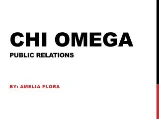 Chi omega public relations