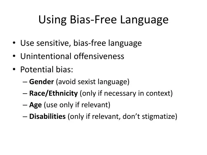 using bias free language