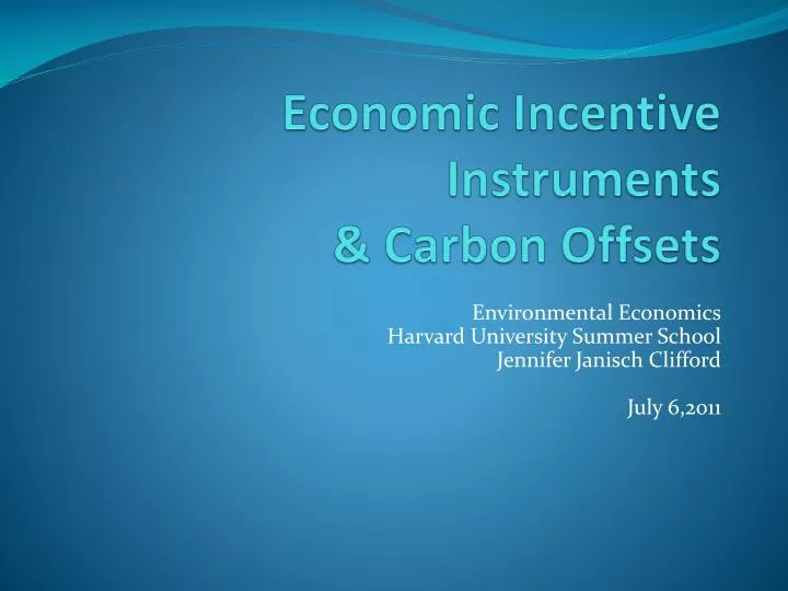 economic incentive instruments carbon offsets