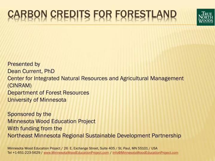 carbon credits for forestland