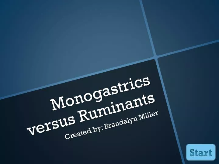 monogastrics versus ruminants