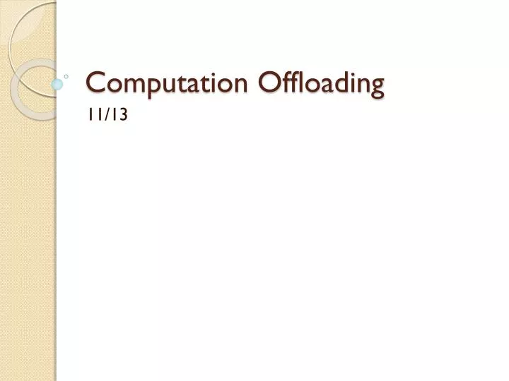 computation offloading