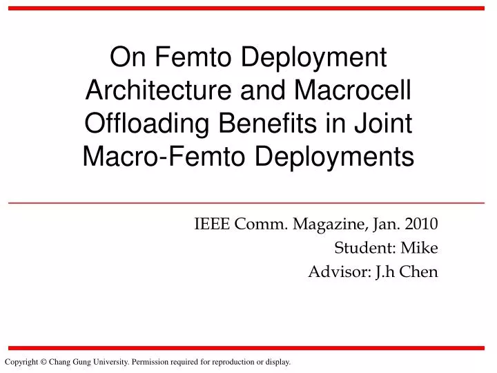 on femto deployment architecture and macrocell offloading benefits in joint macro femto deployments