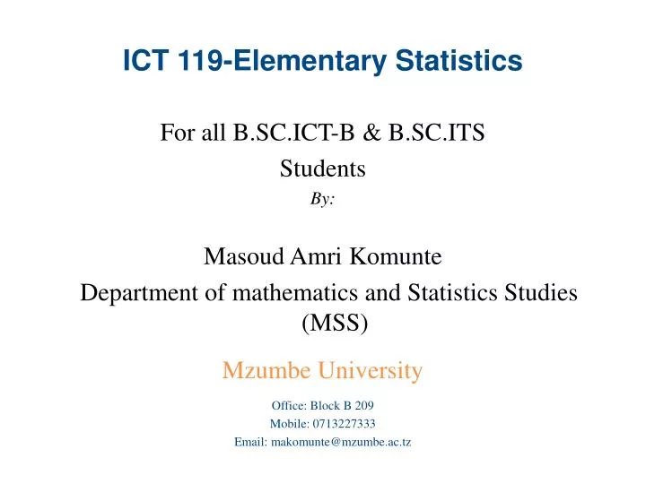 ict 119 elementary statistics