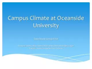Campus Climate at Oceanside University