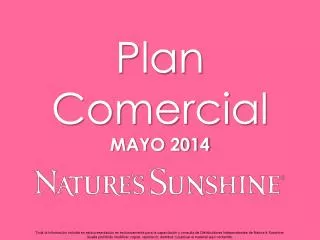 Plan Comercial MAYO 2014