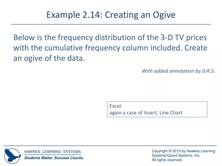 example 2 14 creating an ogive