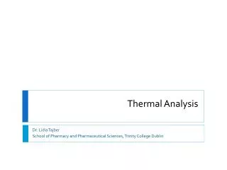 Thermal Analysis