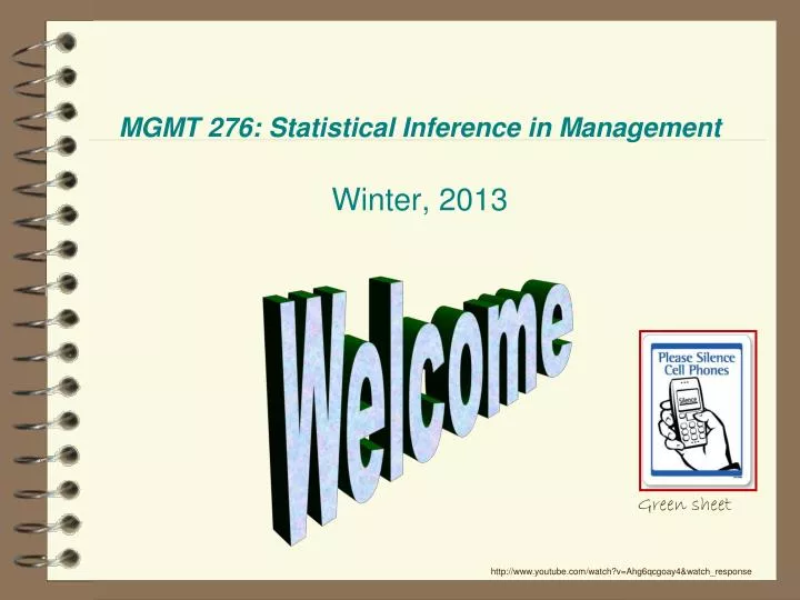 mgmt 276 statistical inference in management winter 2013