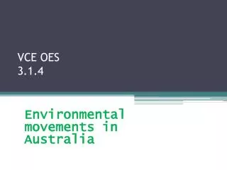 VCE OES 3.1.4
